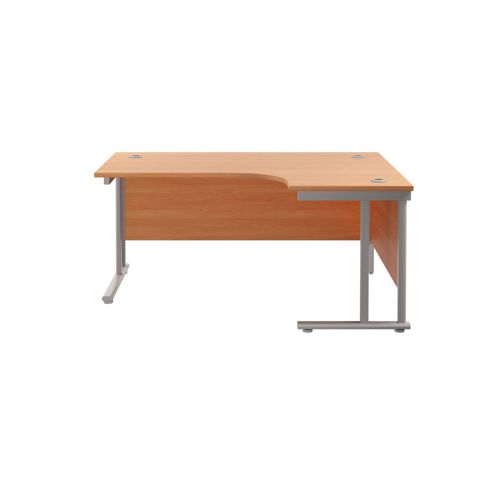 Jemini Beech/Silver Cantilever Right Hand Radial Desk