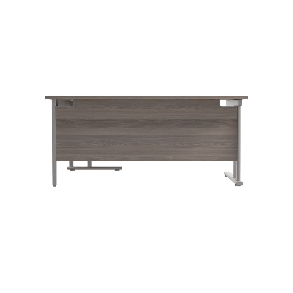 Jemini Grey Oak/Silver Cantilever Right Hand Radial Desk