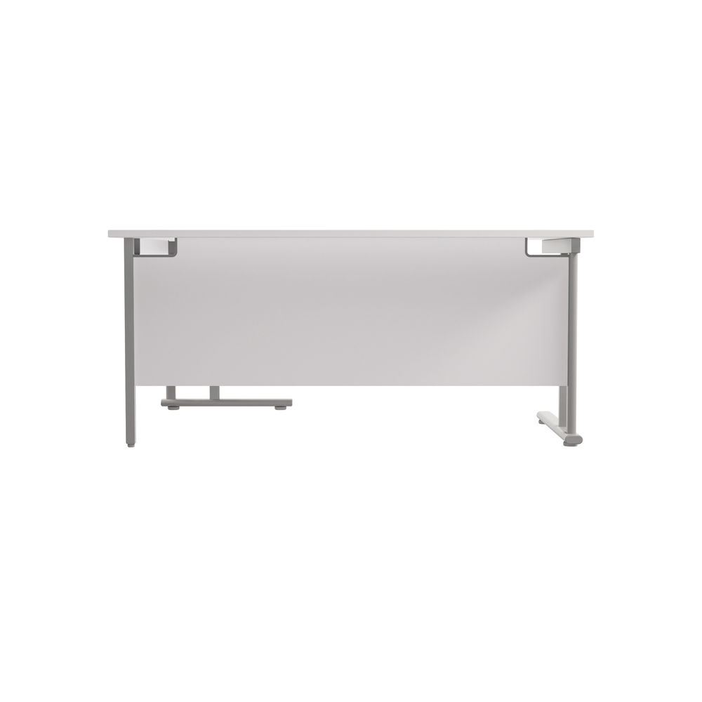 Jemini  White/Silver Cantilever Right Hand Radial Desk