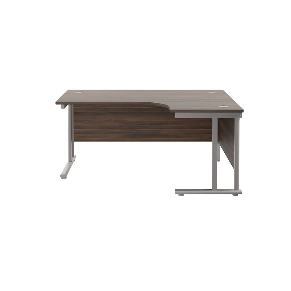 Jemini Dark Walnut/Silver Cantilever Right Hand Radial Desk