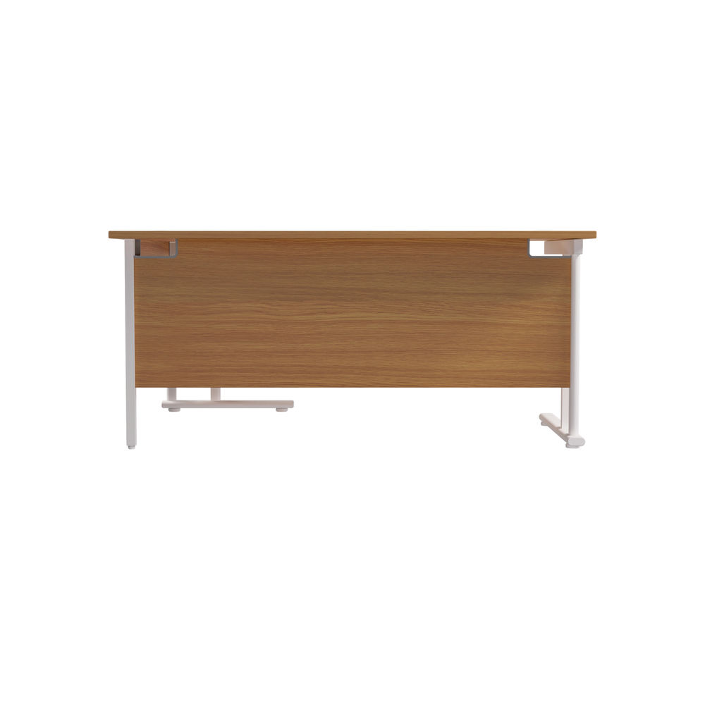 Jemini 1600mm Nova Oak/White Cantilever Right Hand Radial Desk