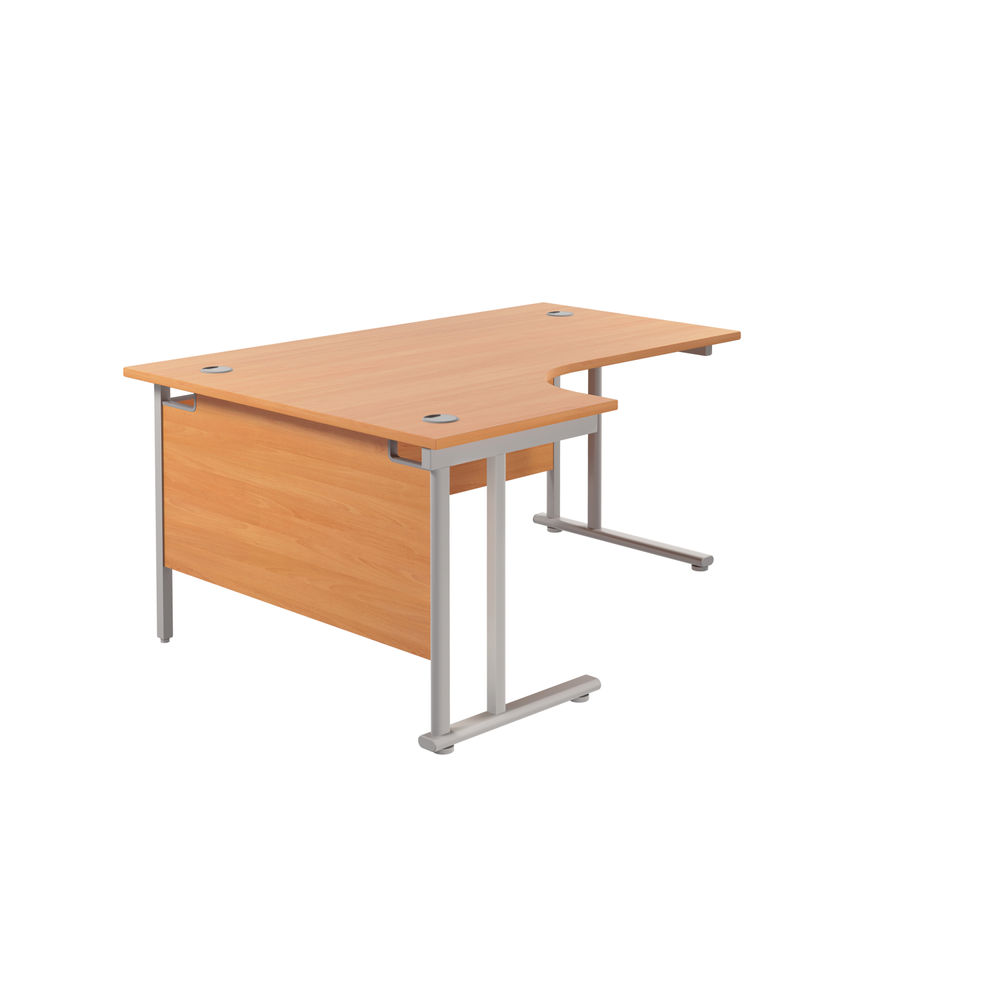 Jemini 1800mm Beech/Silver Cantilever Left Hand Radial Desk