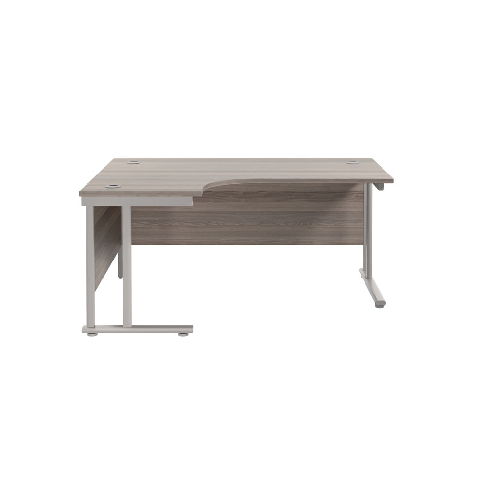 Jemini Grey Oak/Silver Cantilever Left Hand Radial Desk