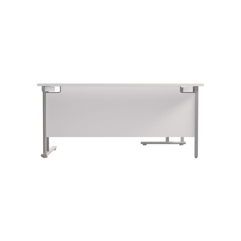 Jemini White/Silver Cantilever Left Hand Radial Desk