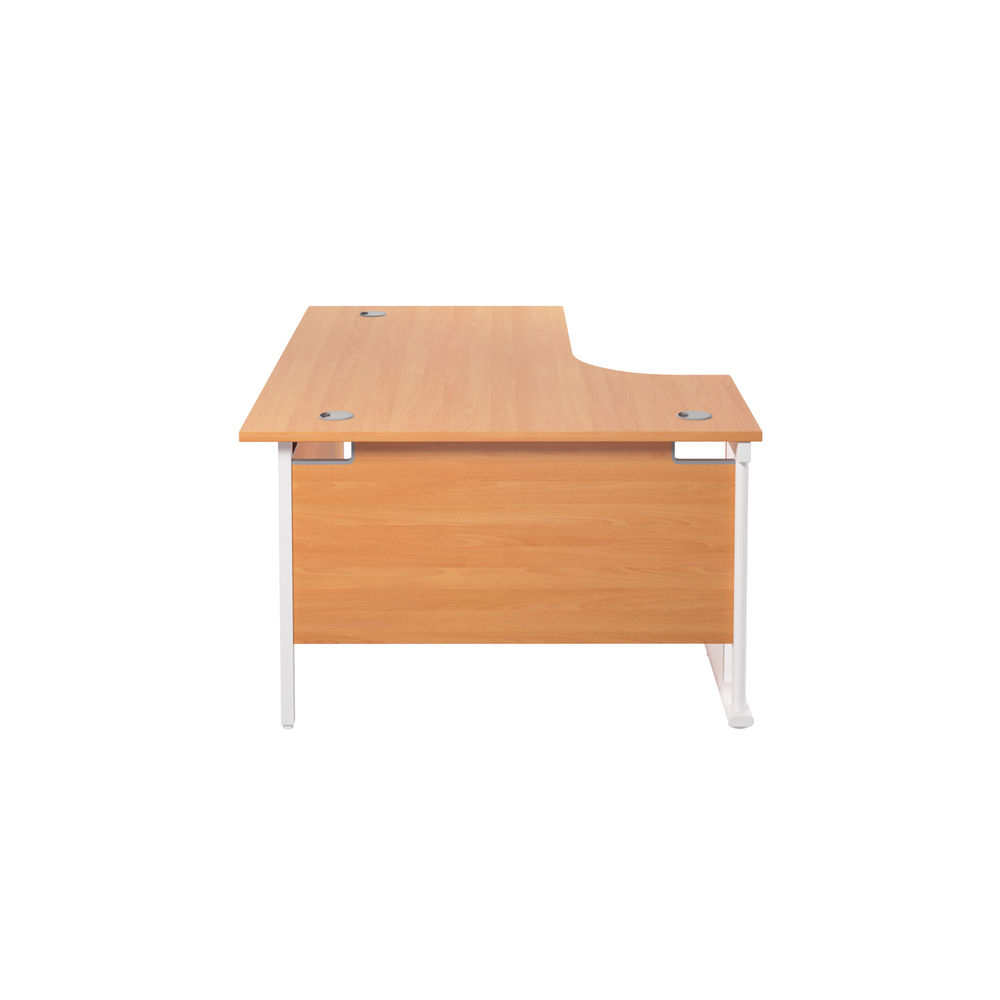 Jemini Beech/White Cantilever Left Hand Radial Desk