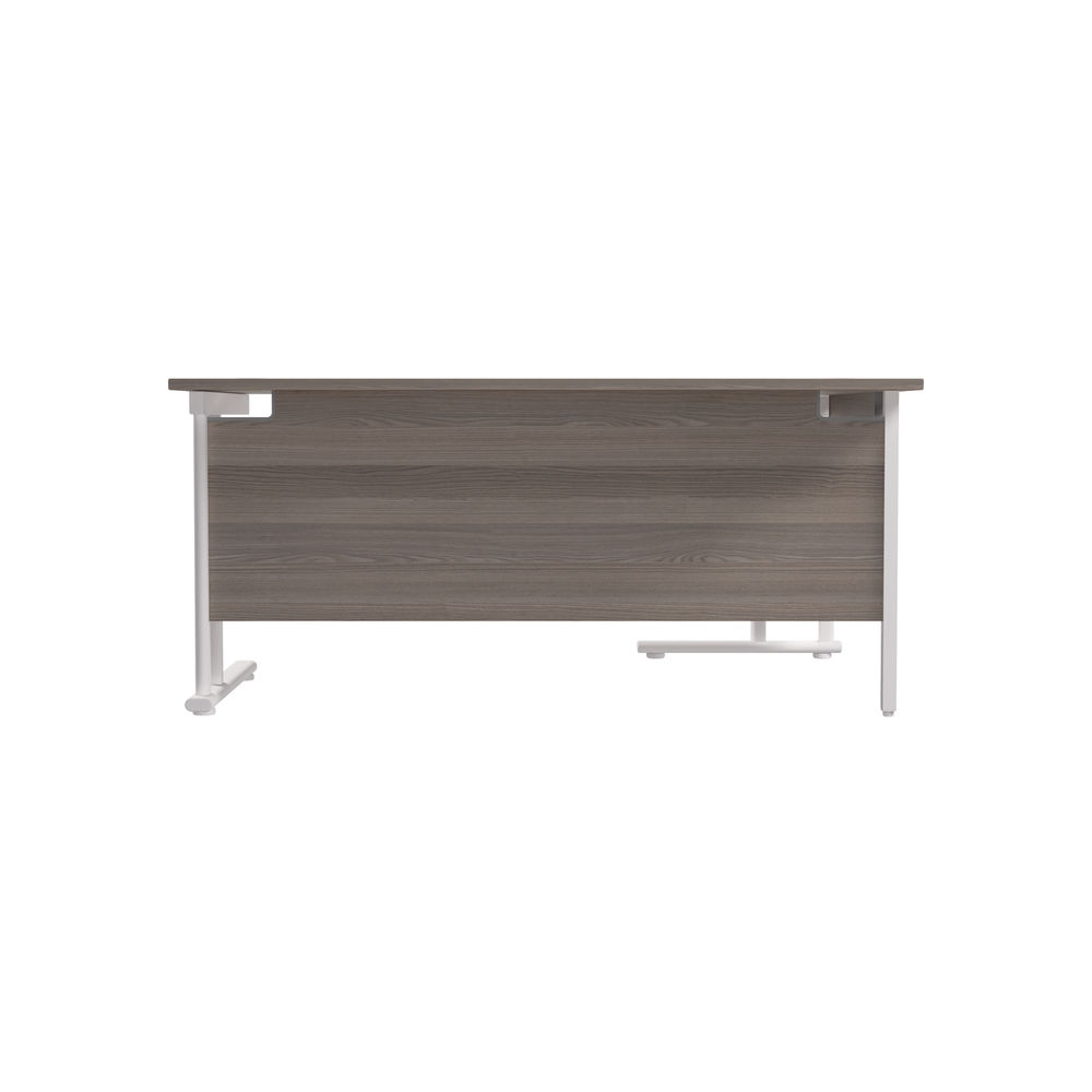 Jemini 1800mm Grey Oak/White Cantilever Left Hand Radial Desk