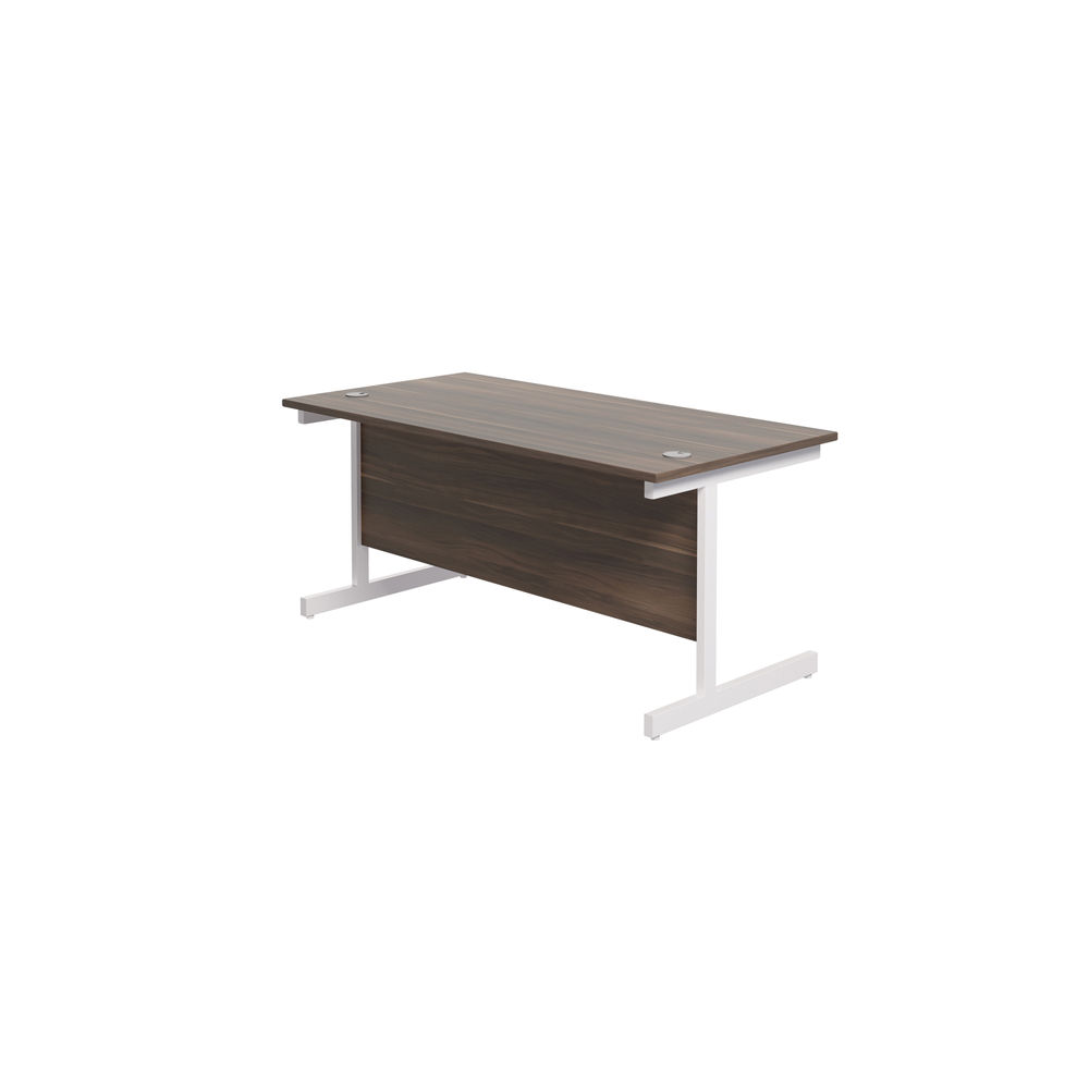 Jemini 1600x800mm Dark Walnut/White Single Rectangular Desk