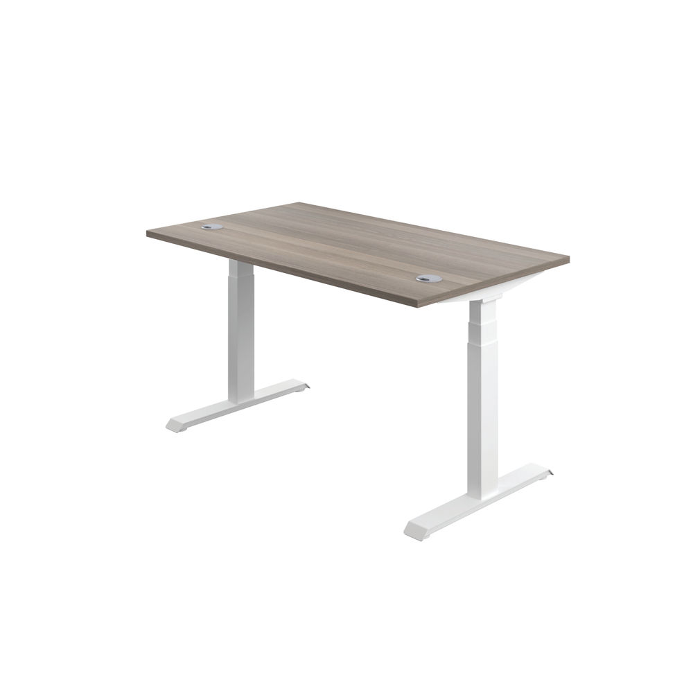 Jemini 1200x800mm Grey Oak/White Sit Stand Desk