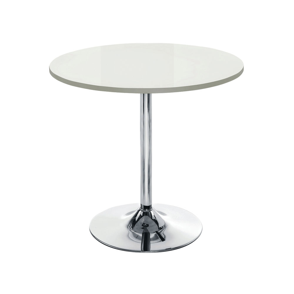 Jemini Bistro Trumpet Table Small 800x800x715mm White/Chrome KF838544