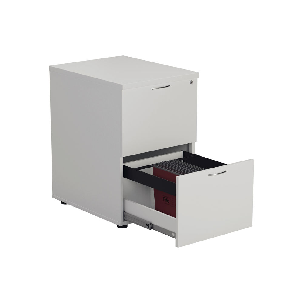 Jemini H730mm White 2 Drawer Filing Cabinet