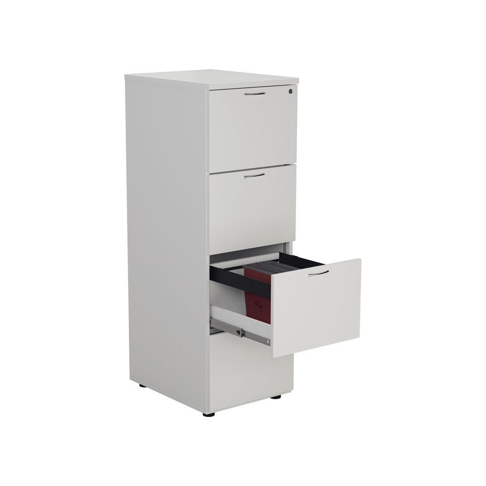 Jemini H1365mm White 4 Drawer Filing Cabinet