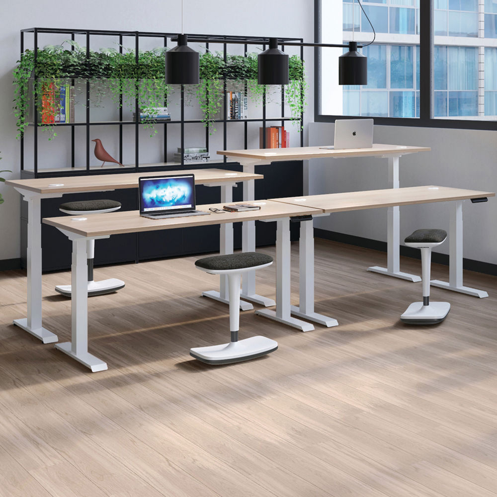 Jemini 1200x800mm Nova Oak/Silver Sit Stand Desk