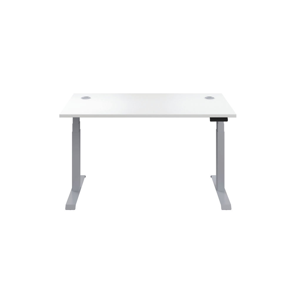 Jemini 1600x800mm White/Silver Sit Stand Desk