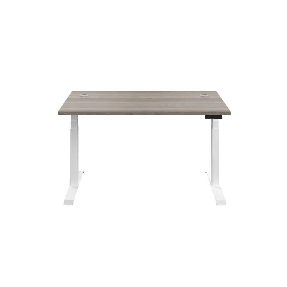 Jemini 1600x800mm Grey Oak/White Sit Stand Desk