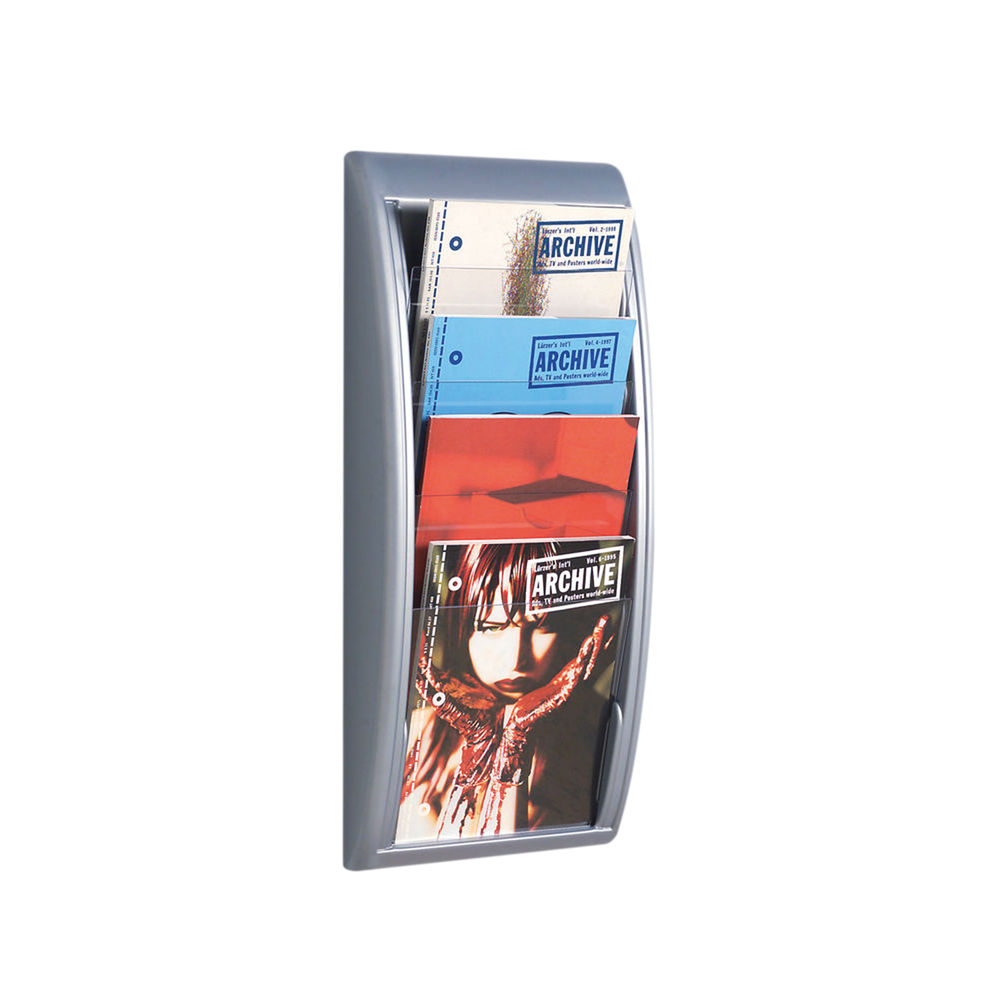 Fast Paper Quick Fit System Wall Display 4xA4 Silver 4061.35