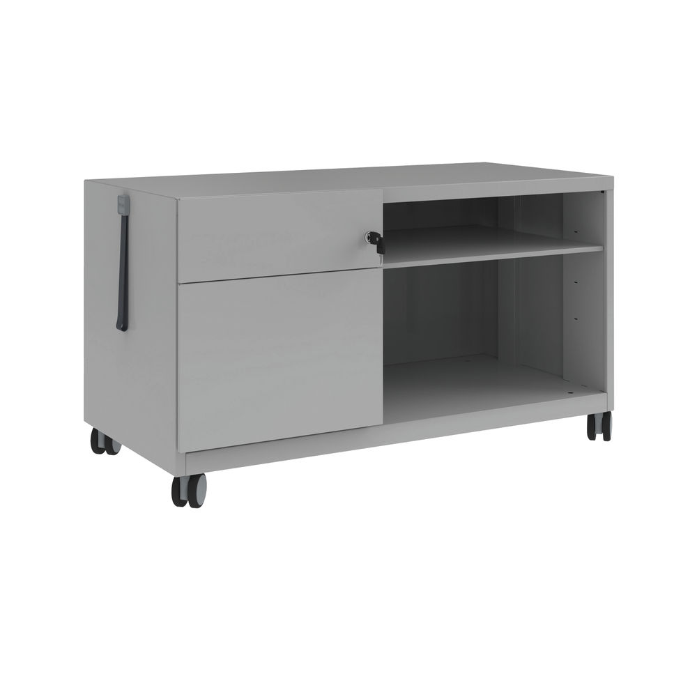 Bisley Caddy Left Hand 2 Drawer 1000x490x563mm Goose Grey