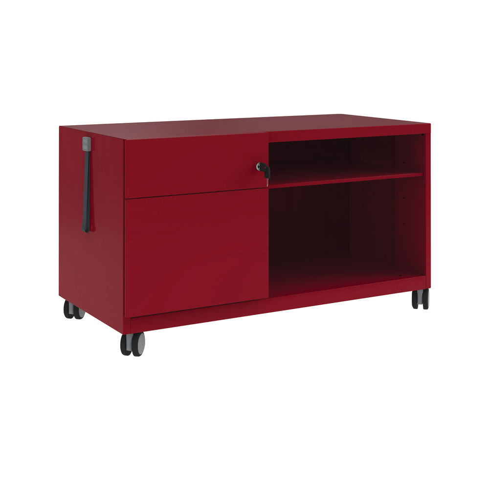 Bisley Caddy Left Hand 2 Drawer 1000x490x563mm Cardinal Red