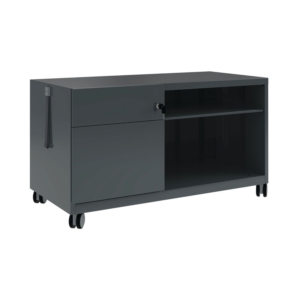 Bisley Caddy Left Hand 2 Drawer 1000x490x563mm Anthracite Grey