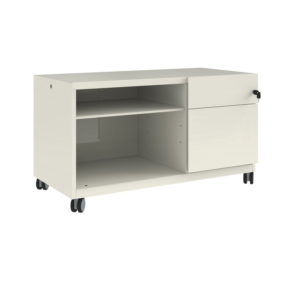 Bisley Caddy Right Hand 2 Drawer Chalk White 1000x490x563mm