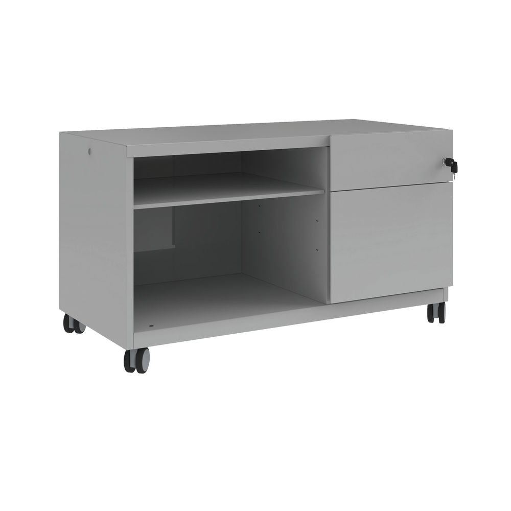 Bisley Caddy Right Hand 2 Drawer 1000x490x563mm Goose Grey