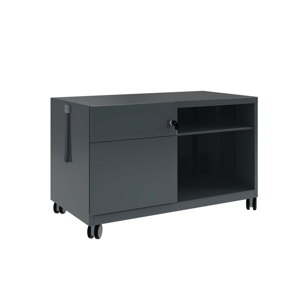 Bisley Caddy Left Hand 2 Drawer 900x490x563mm Anthracite Grey