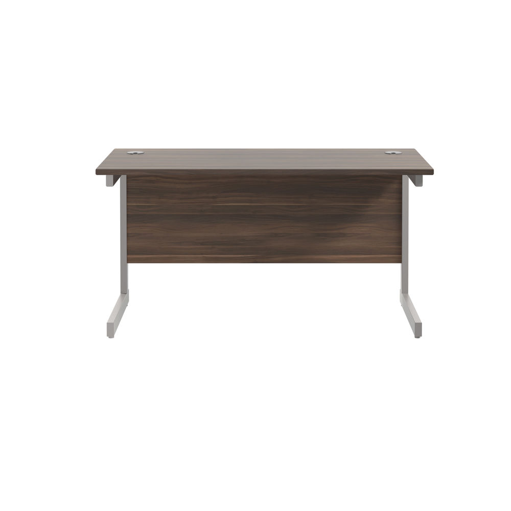 Jemini 1400x600mm Dark Walnut/Silver Single Rectangular Desk