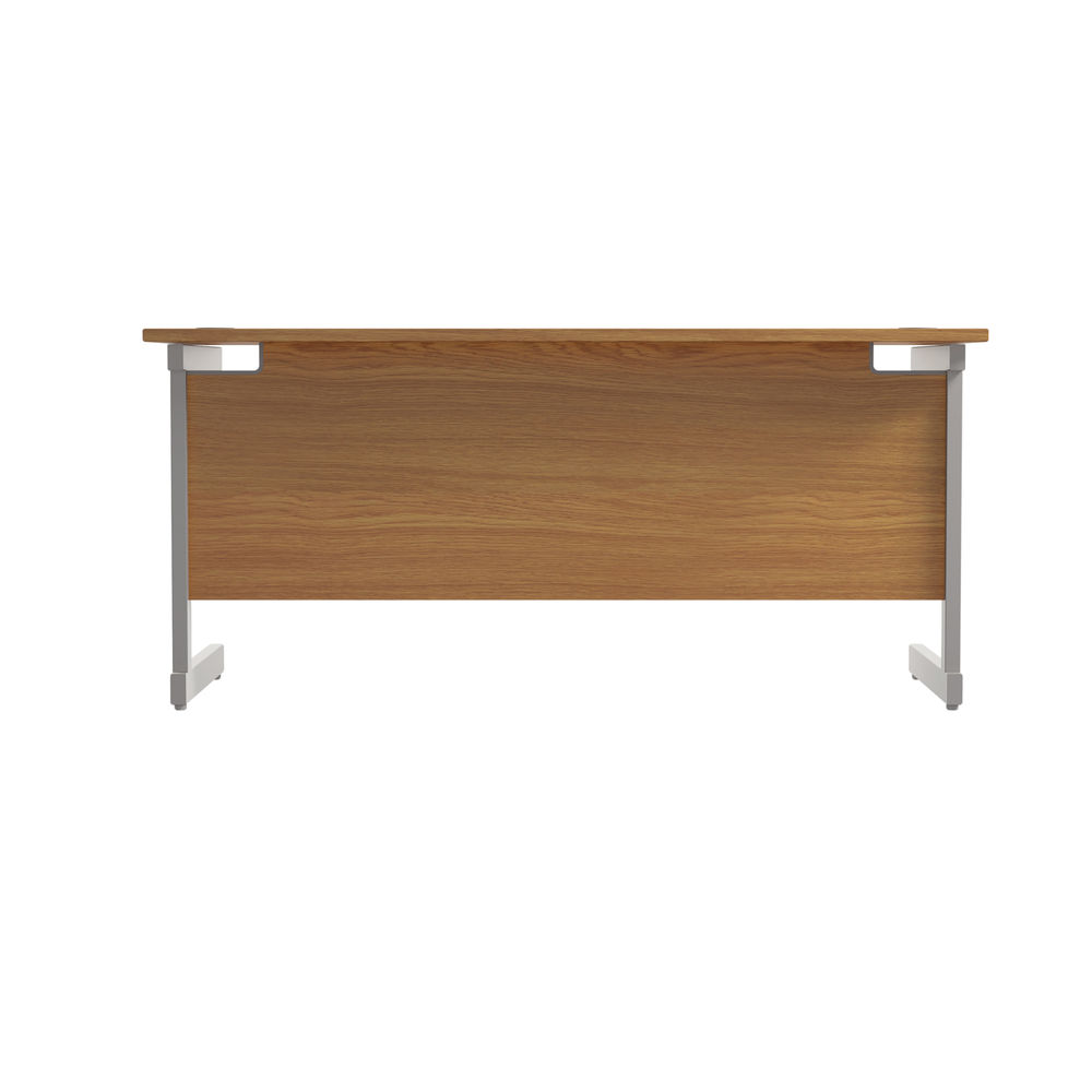 Jemini 1600x600mm Nova Oak/Silver Single Rectangular Desk