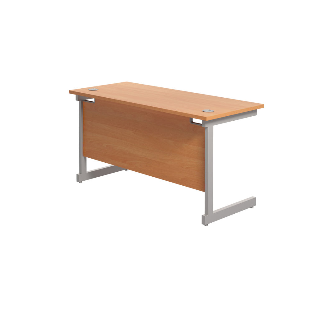 Jemini 1200x600mm Beech/Silver Single Rectangular Desk