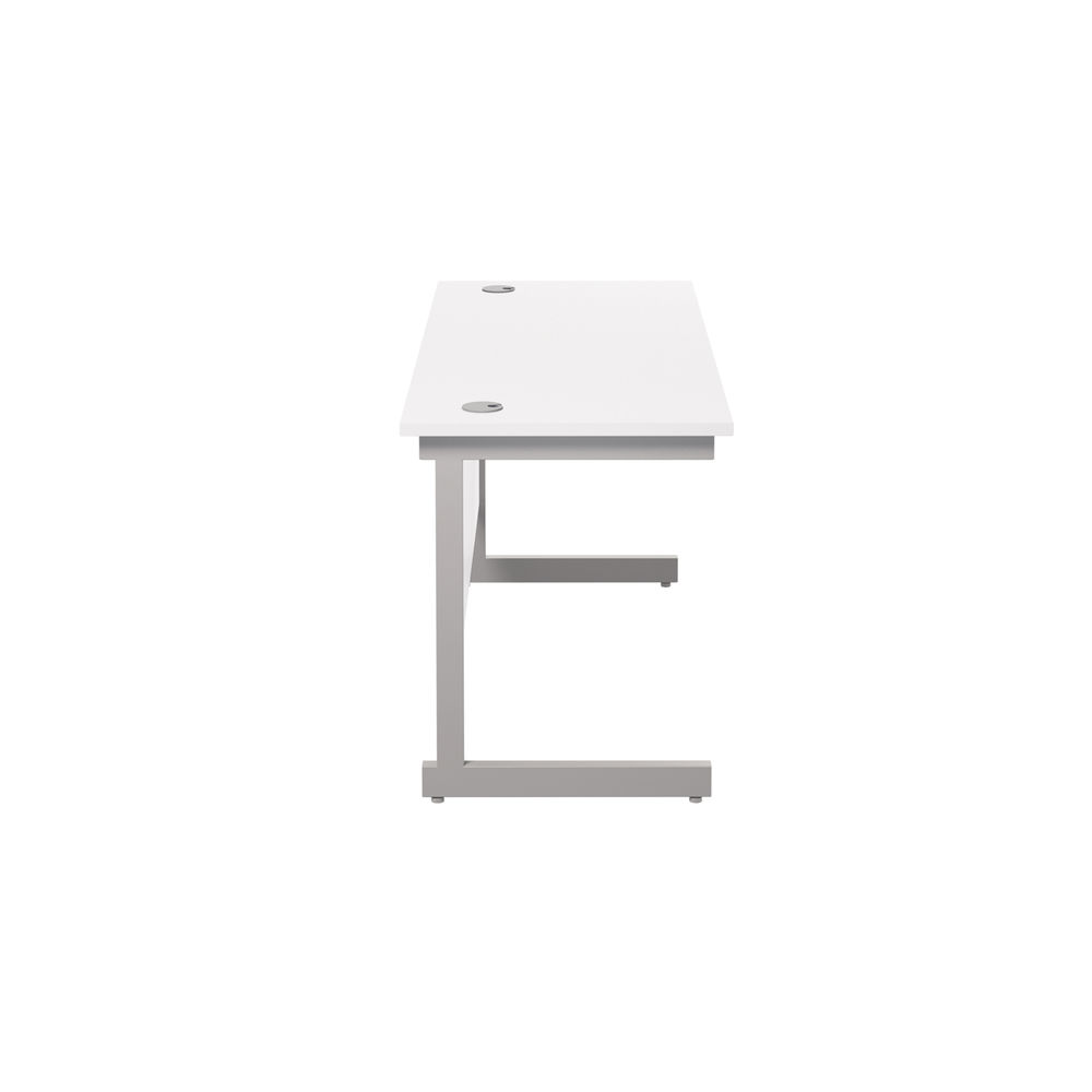 Jemini 1200x600mm White/Silver Single Rectangular Desk