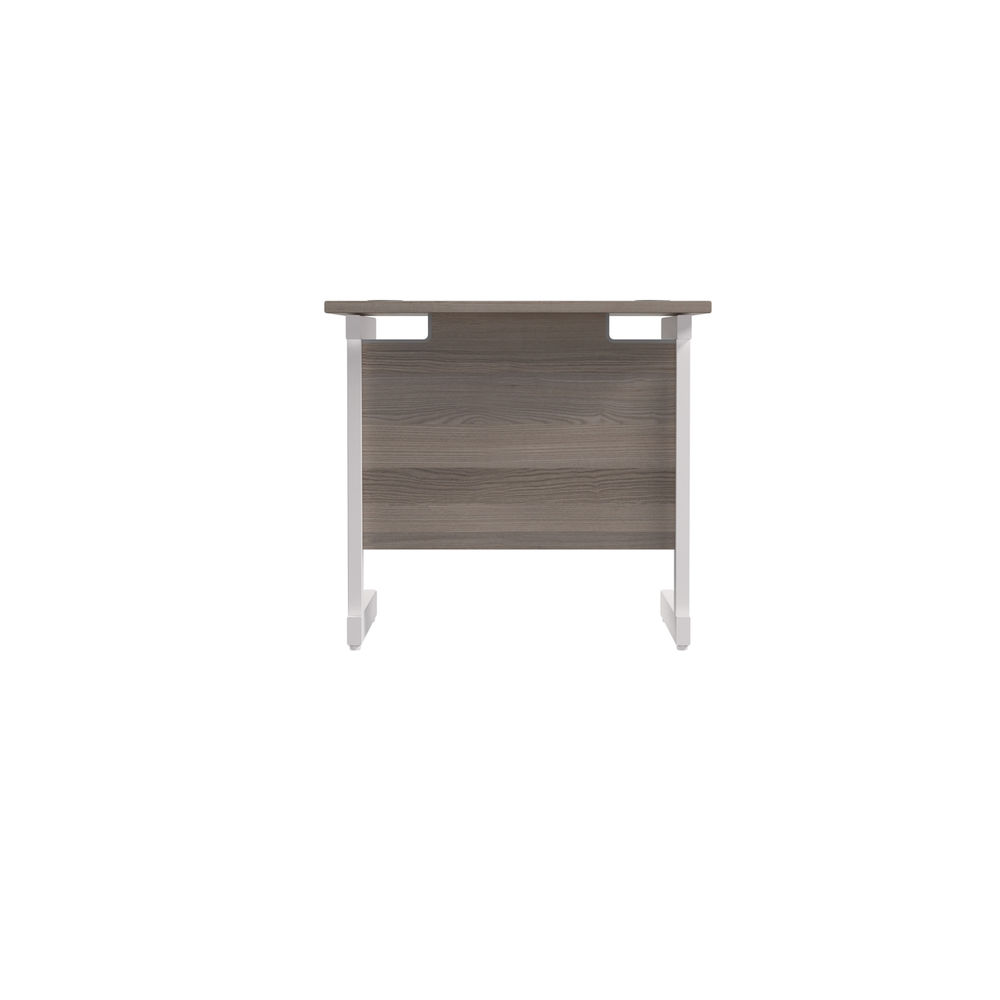 Jemini 800x600mm Grey Oak/White Single Rectangular Desk