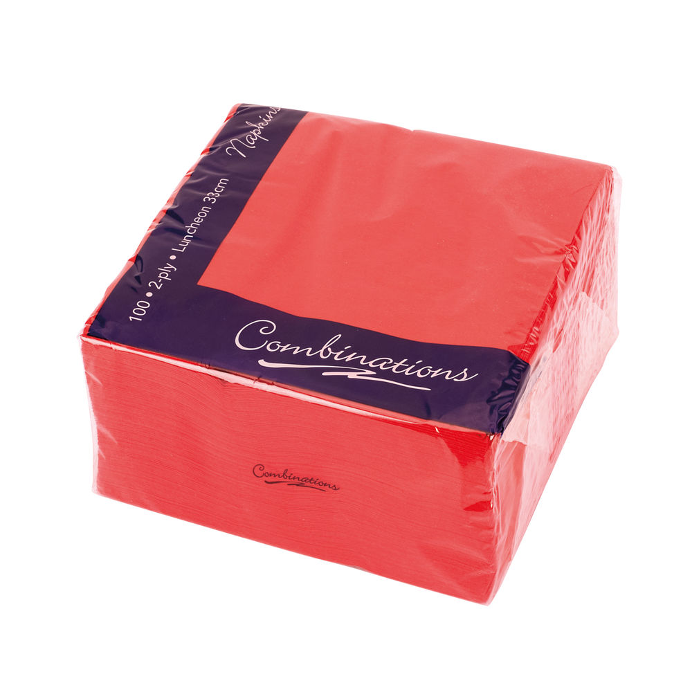 Maxima Red 2-Ply Napkins (Pack of 100)