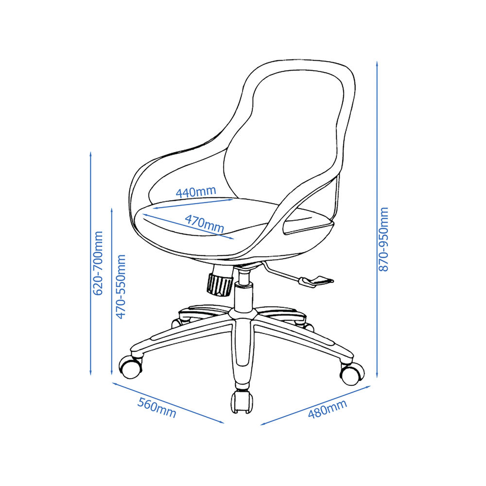 Croft Mesh Back Designer Chair Grey