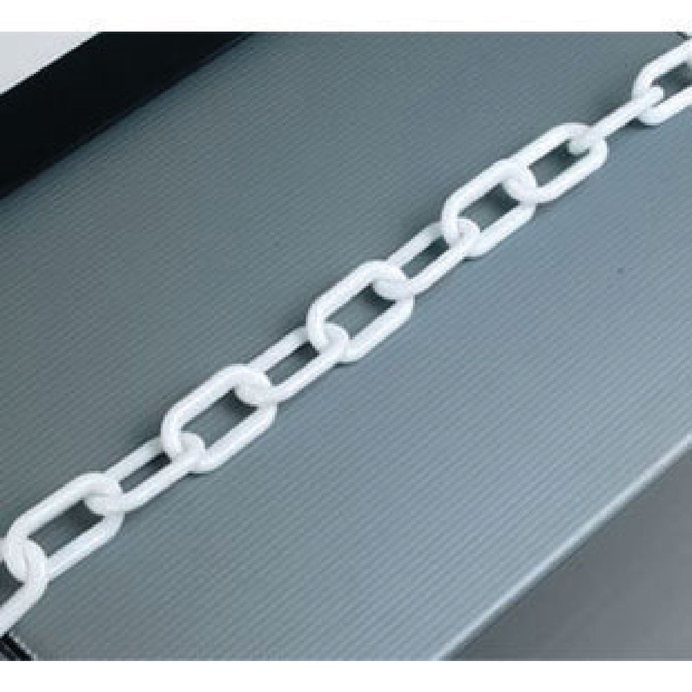 White Plastic 8mm Chain  in 25  Metre Lengths 360077