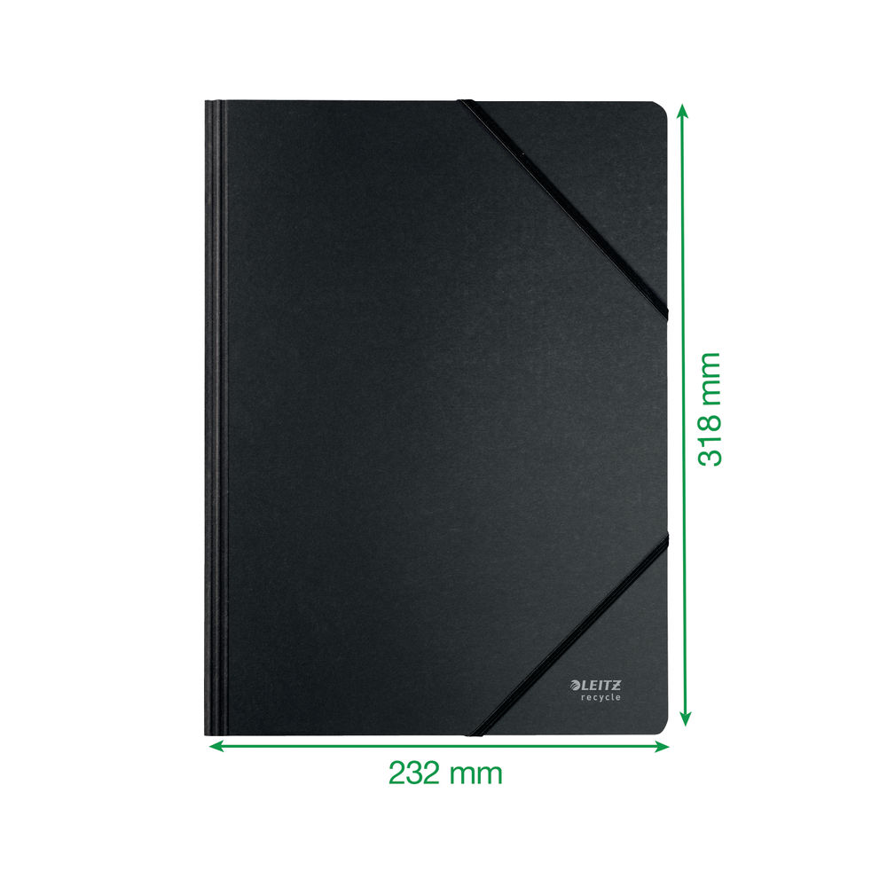 Leitz Recycle A4 Black Card Folder (Pack of 10) 39080095