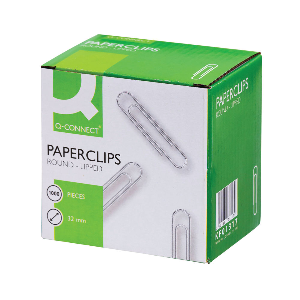 Q-Connect Paperclips Lipped 32mm (Pack of 1000) KF01317