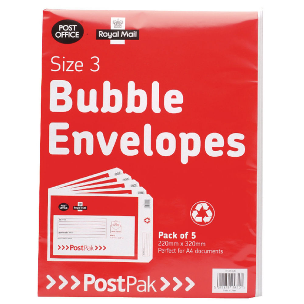 Post Office Postpak Size 3 Bubble Envelopes (40 Pack) 41631