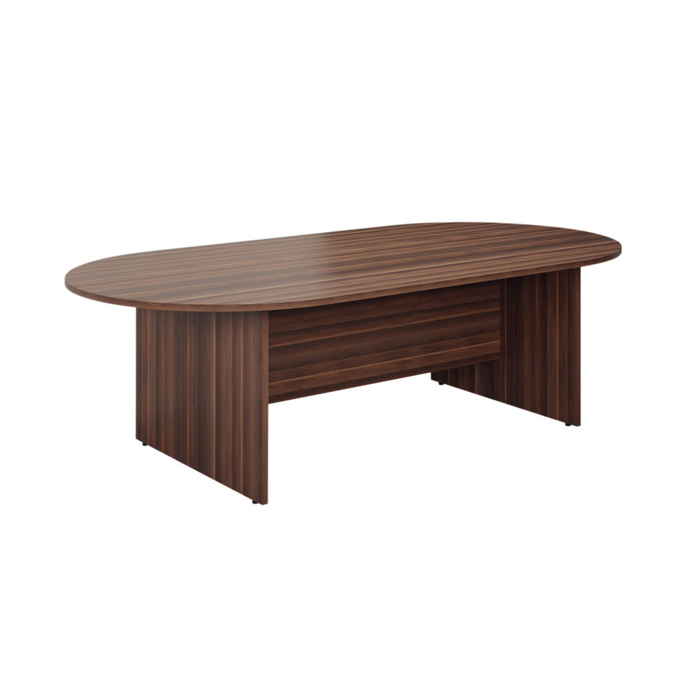 Jemini D-End Meeting Table 1800x1000x730mm Dark Walnut KF822646