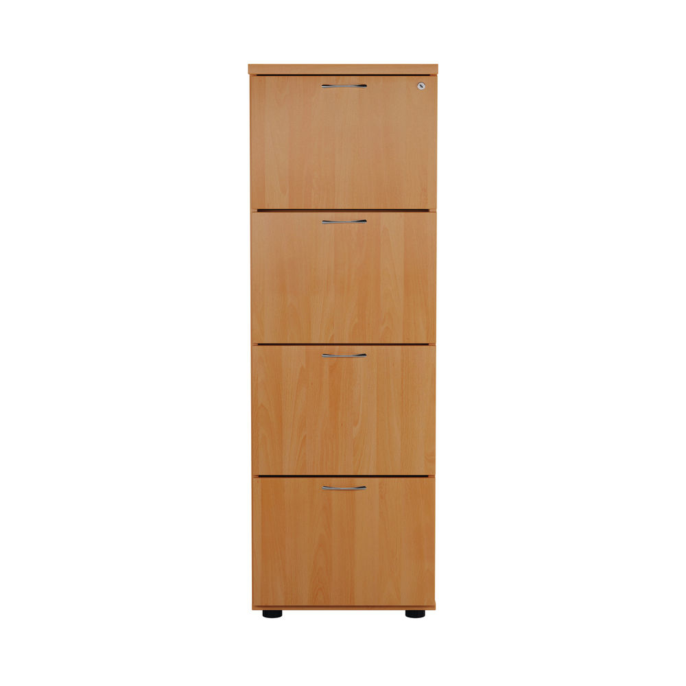 First H1365mm Beech 4-Drawer Filing Cabinet