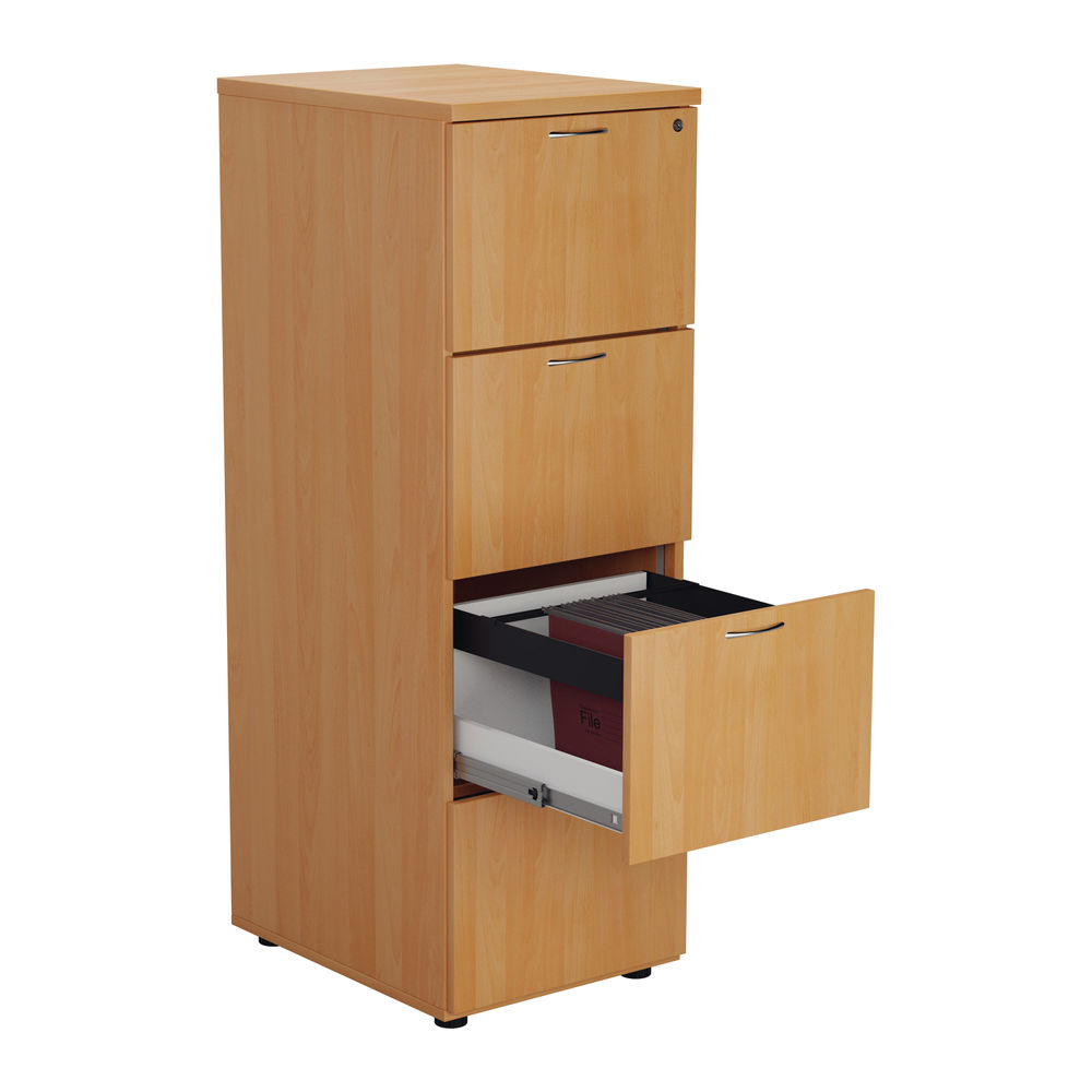 First H1365mm Beech 4-Drawer Filing Cabinet