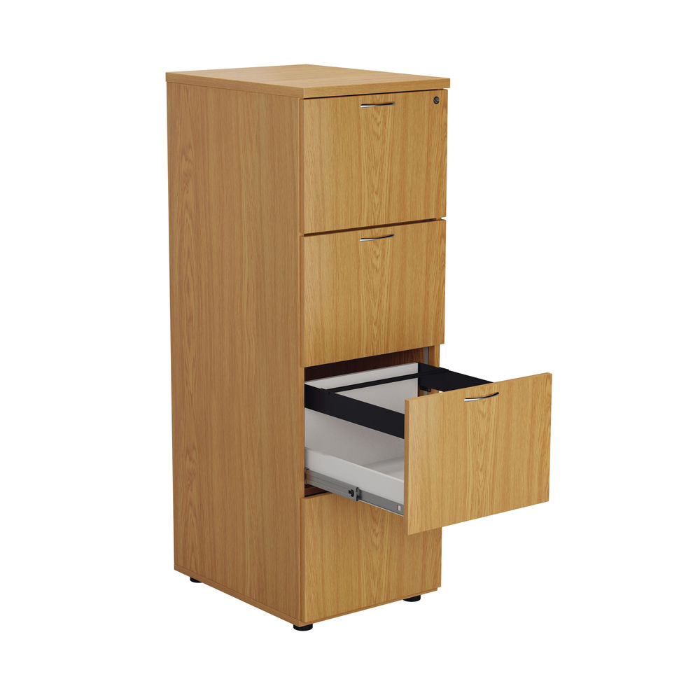 First H1365mm Nova Oak 4 Drawer Filing Cabinet