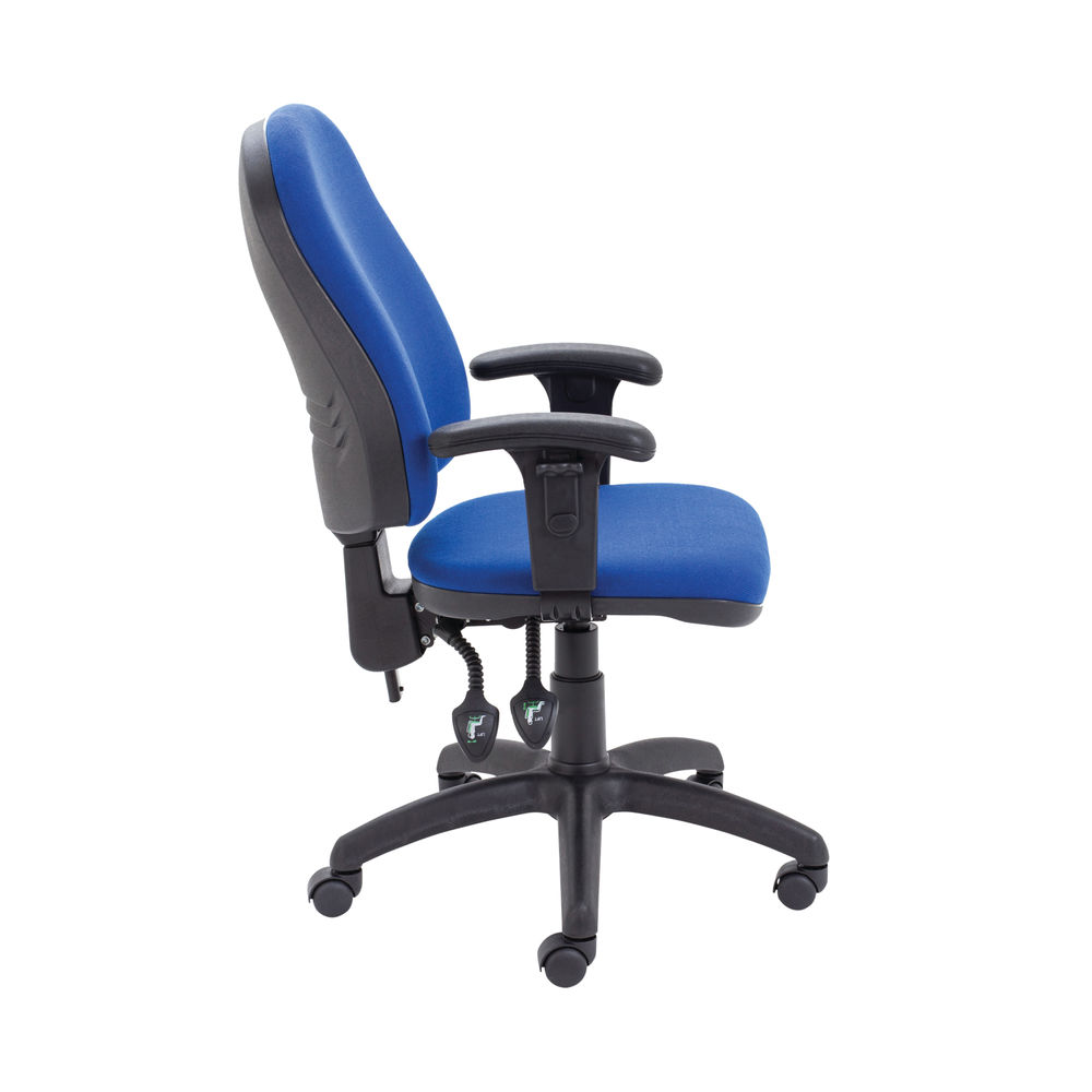 First Blue High Back Adjustable Arms Operators Office Chair