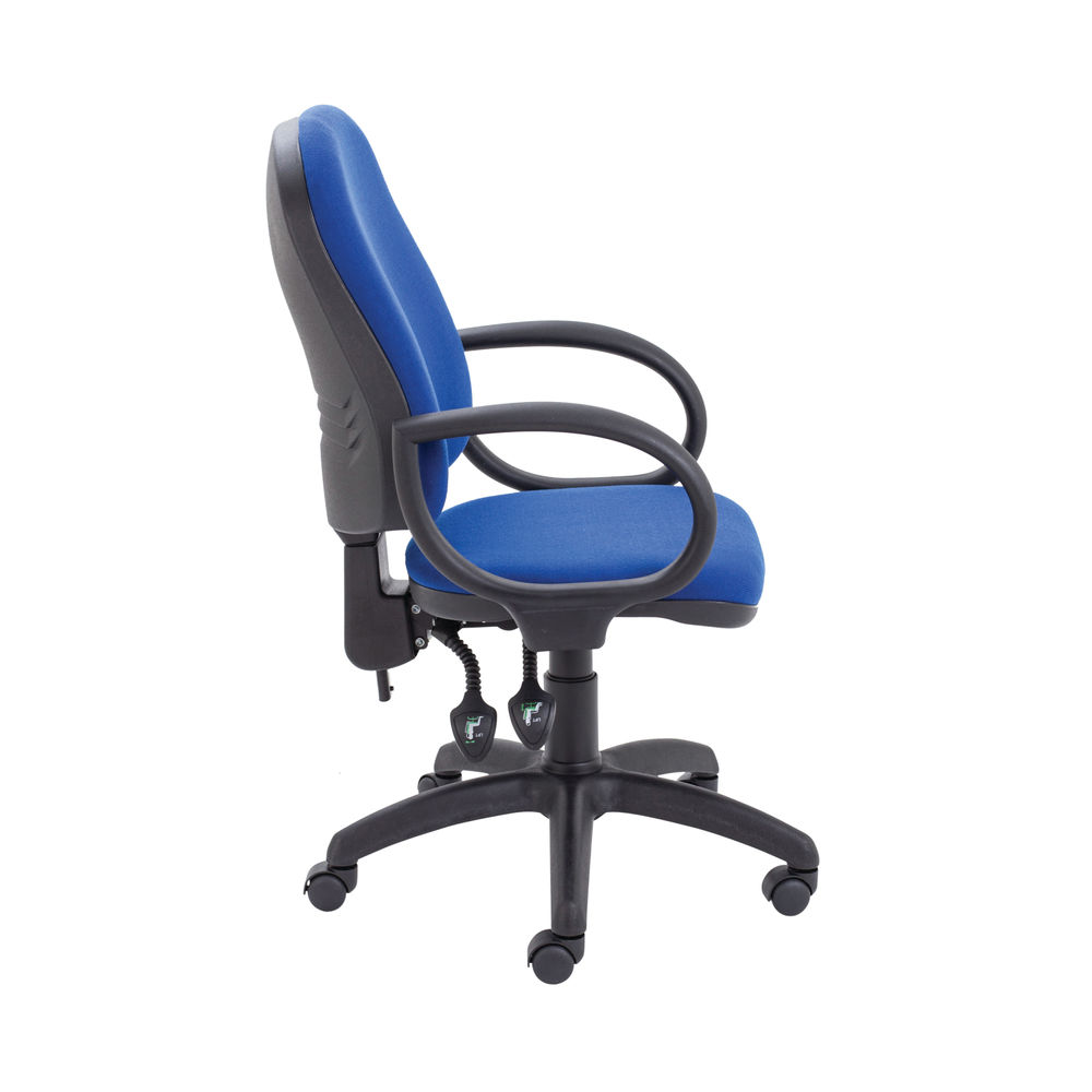 First Blue High Back Fixed Arms Operators Office Chair