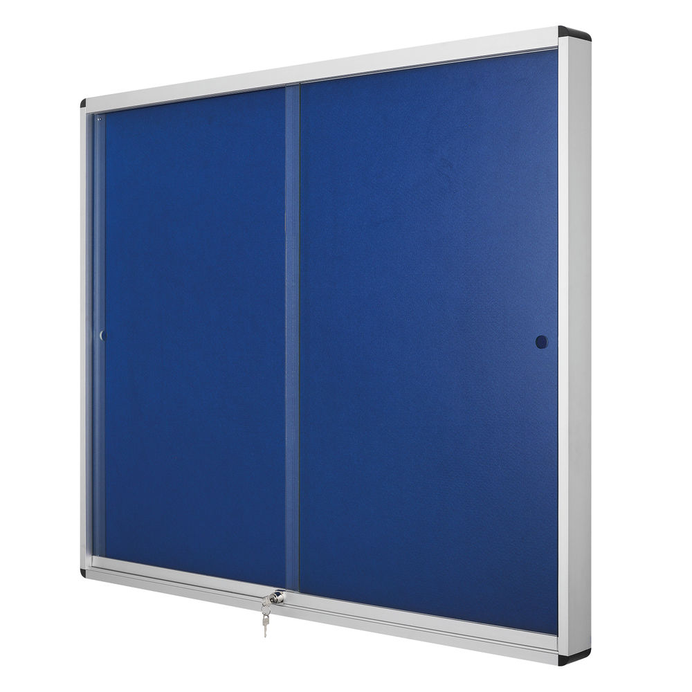 Bi-Office Blue 890 x 625mm Lockable Internal Display Case