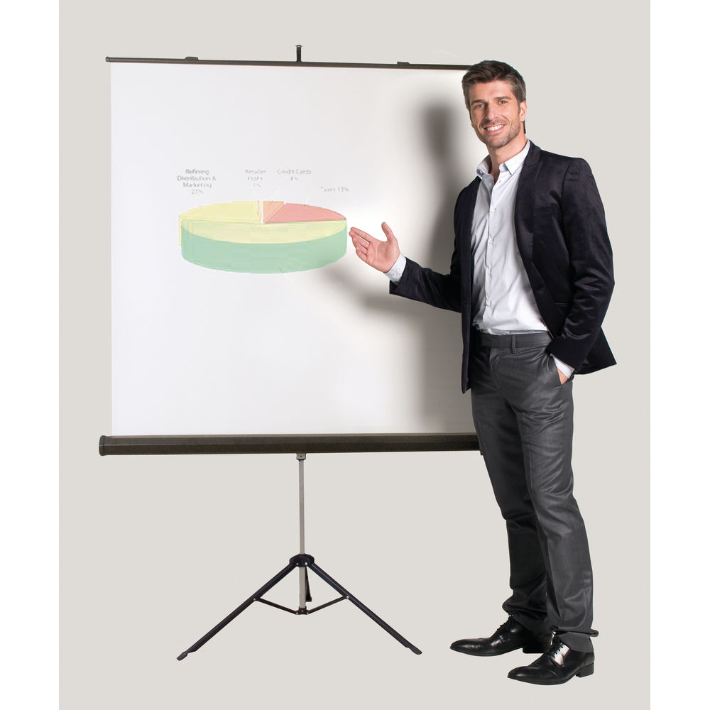 Bi-Office 1250 x 1250mm Tripod Projection Screen