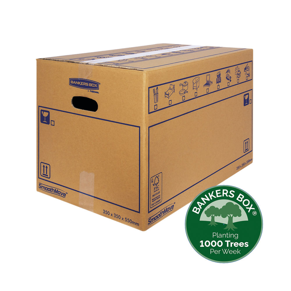 Bankers Box SmoothMove Standard Moving Box 350x350x550mm (Pack of 10)  6207301 Bankers Box SmoothMove Standard Moving Box. Double thickness,  corrugated ...
