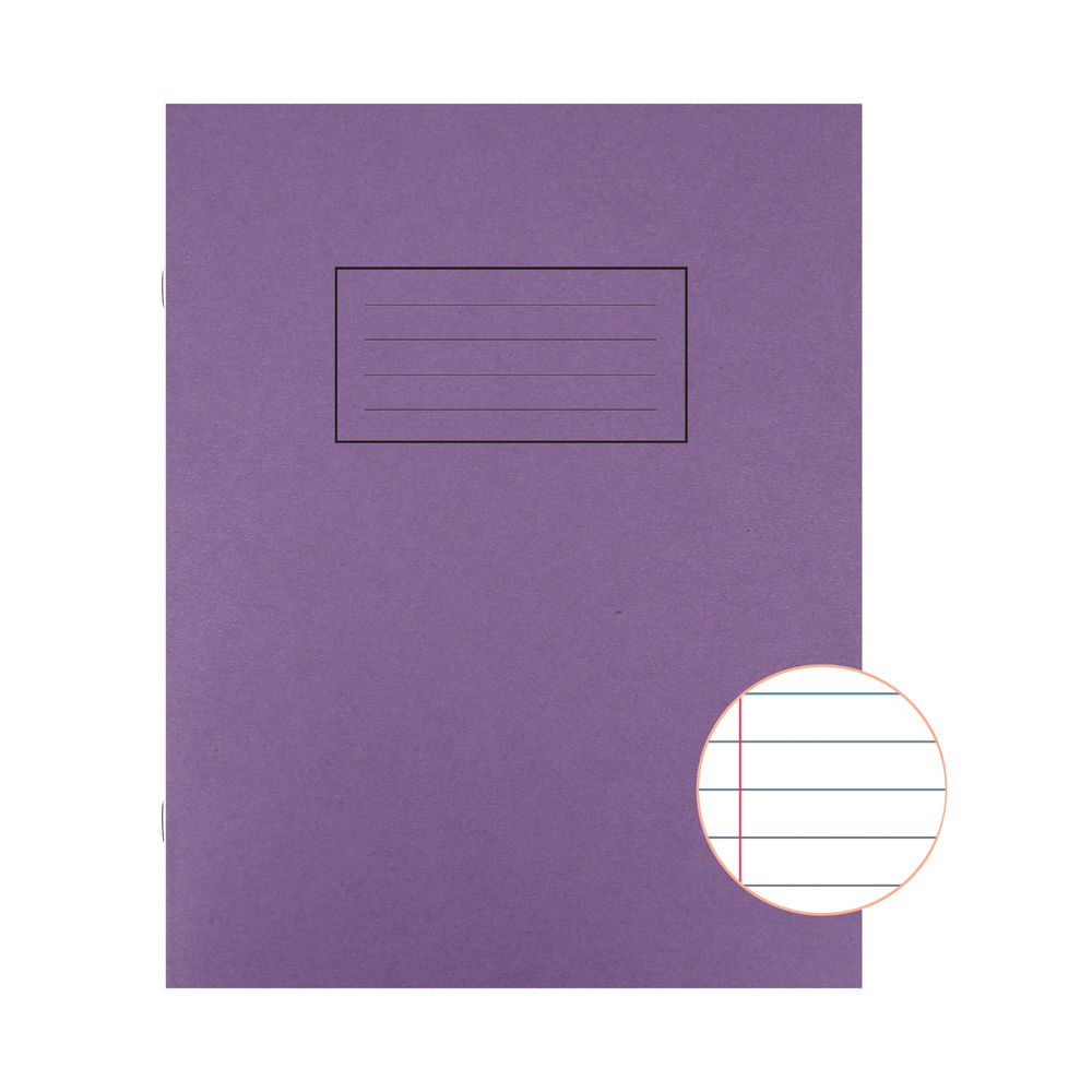 Silvine 229 x 178mm Purple Ruled Exercise Books, Pack of 10 | EX100