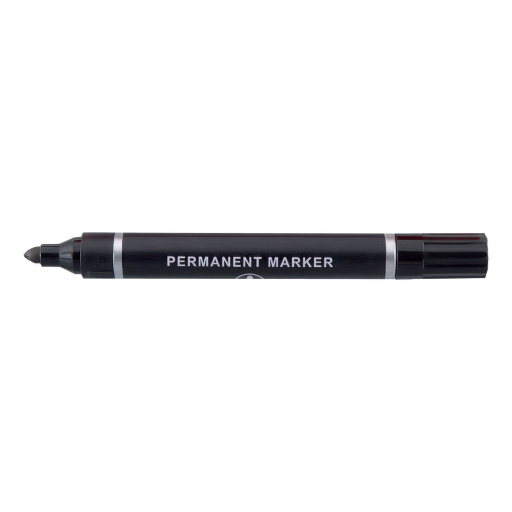 5 Star Permanent Marker Bullet Tip 2mm Line Black (Pack of 10)