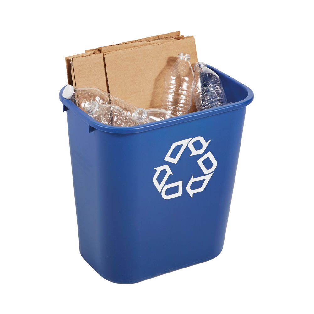 Rubbermaid Wastebasket Recycling Medium 26L Blue FG295673BLUE