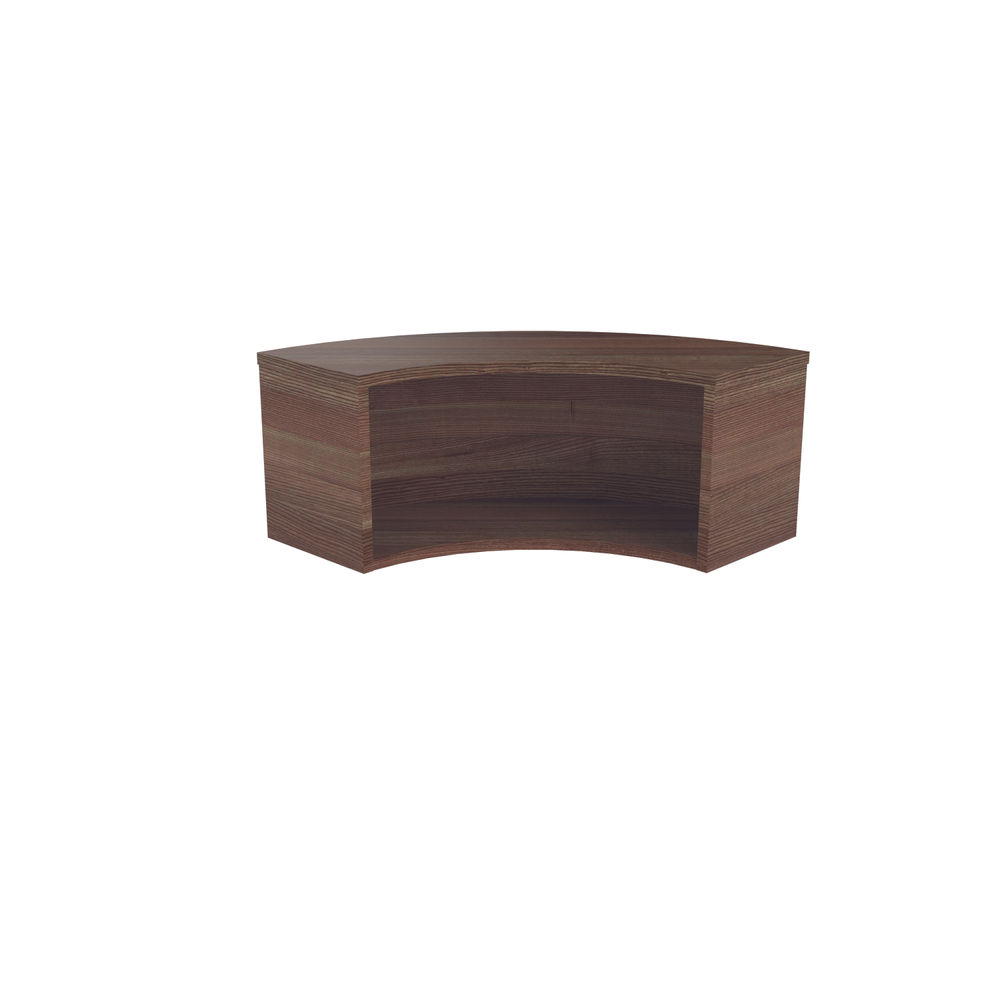 Jemini 800x800mm Dark Walnut Reception Modular Corner Riser Unit