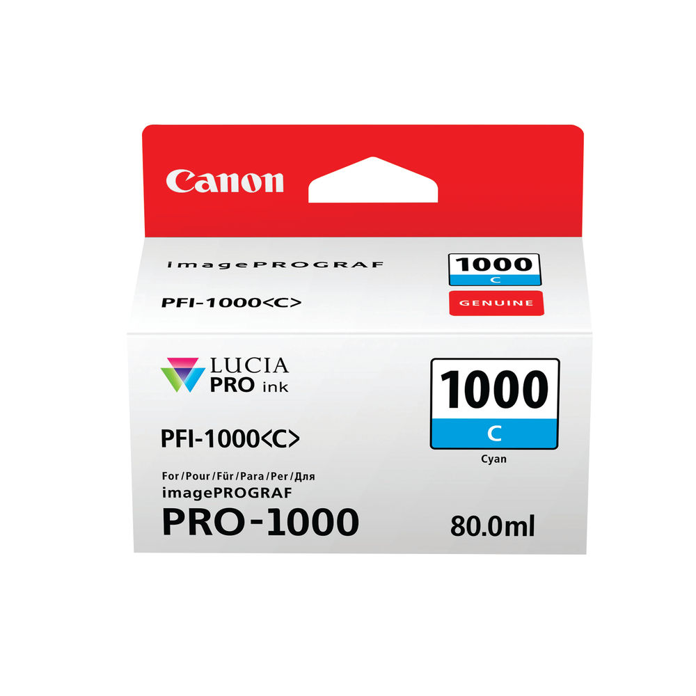 Canon PFI-1000C Cyan Ink Cartridge - 0547C001